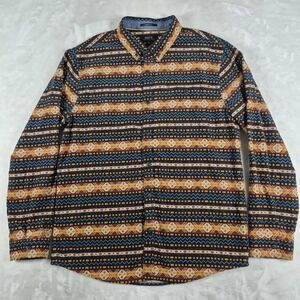 Roark Macleod Long Sleeve Button Down Shirt Men's Large Aztec Flannel Comfort‎